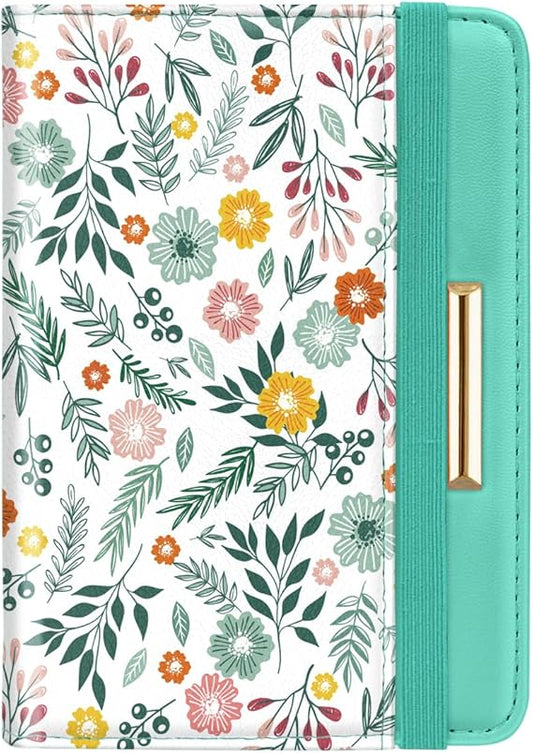 Floral Passport Holder, Multi-Functional RFID Blocking Travel Wallet with Card Slots and Cash Pocket (Approx. 5.9×4.5 Inches)